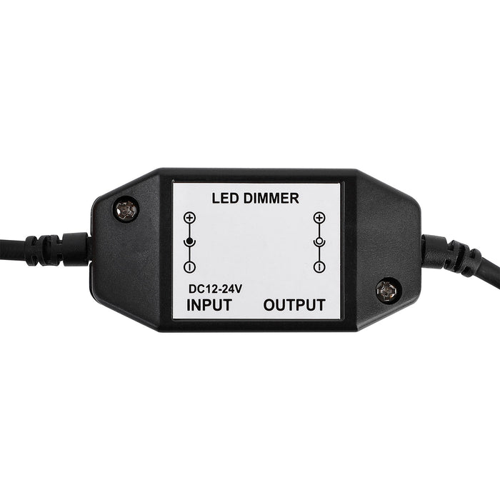 SUPERNIGHT 12V Dimmer Adjustable Controller black LED Dimmer Driver for Single Color 3528 5050 LED Strip Light With DC plug Jack