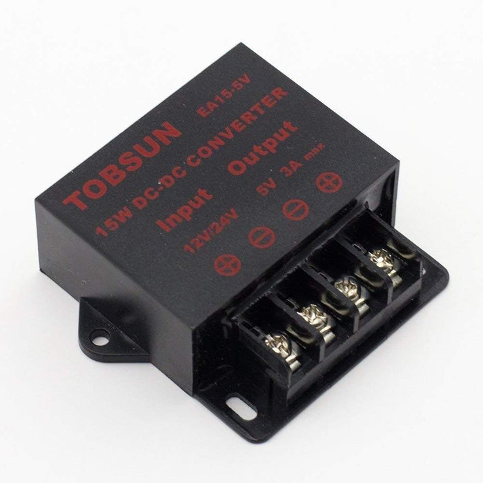 SUPERNIGHT DC 12V 24V to DC 5V 3A 15W Converter Step Down Voltage Regulator 5V 15W Module Power Supply Transformer for Car Audio Radio LED Display Reducer