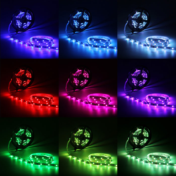 SUPERNIGHT RGB LED Strip Light, 16.4ft Color Changing Rope Lights Non-Waterproof Tape with SMD 5050 LEDs for Bedroom, TV Backlighting, Kitch, Christmas, Father's Day, Indoor Decoration
