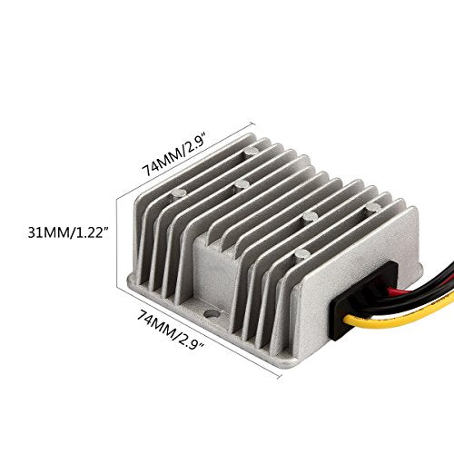 SUPERNIGHT DC Voltage Reducer Automatic Buck Boost Converter DC 9V-40V to 24V 6A Step Down Up Regulator Waterproof Module Transformer for Golf Cart Club Car