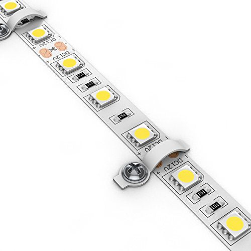 SUPERNIGHT 50pcs LED Light Strip Mounting Bracket Fixing Clip - One Side Fixing, Ideal for Waterproof LED Light Strip with Width of 10mm