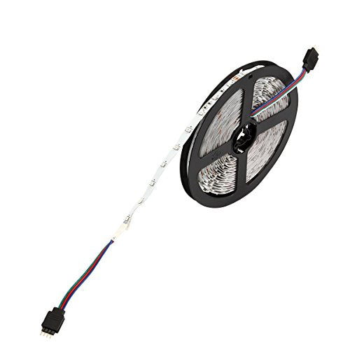 SUPERNIGHT 5M/16.4 Ft SMD 3528 RGB 300 LED Color Changing Kit with Flexible Strip Light+44 Key IR Remote Control+ Power Supply