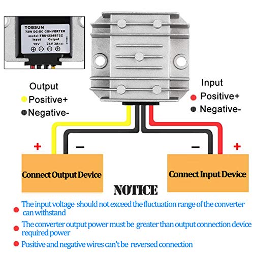 DC 12V Step Up to 24V 3A 72W ConverterBoost Converter DC Voltage Regulator Power Converter Waterproof Module Transformer for Golf Cart Club Car