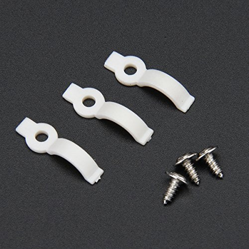 SUPERNIGHT 50pcs LED Light Strip Mounting Bracket Fixing Clip - One Side Fixing, Ideal for Waterproof LED Light Strip with Width of 10mm