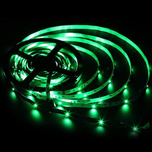 SUPERNIGHT 5M/16.4 Ft SMD 3528 RGB 300 LED Color Changing Kit with Flexible Strip Light+44 Key IR Remote Control+ Power Supply