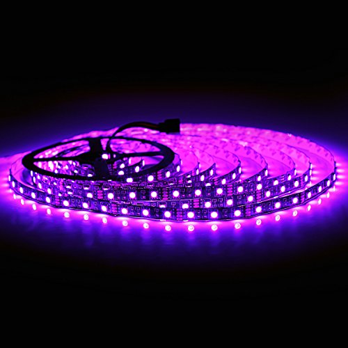 SUPERNIGHT 16.4FT 5M 5050 300LEDs IP65 Waterproof Flexible LED Strip Light Black PCB LED Lighting Strip for Home Outdoor Seasonal Decorative Lighting (Cool White Color)
