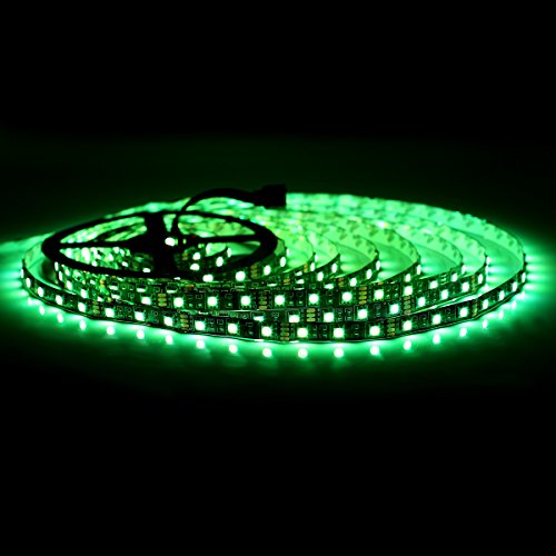 SUPERNIGHT 16.4FT 5M 5050 300LEDs IP65 Waterproof Flexible LED Strip Light Black PCB LED Lighting Strip for Home Outdoor Seasonal Decorative Lighting (Cool White Color)