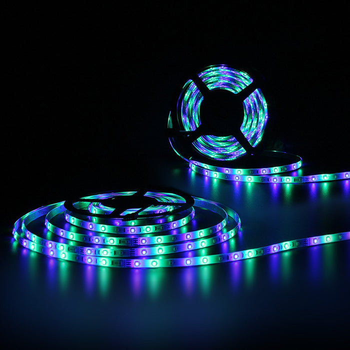 SUPERNIGHT LED Strip Lights, 16.4Ft RGB Color Changing SMD5050 300 LEDs Flexible Light Strip Waterproof Kit with 44 Key Remote Controller and 12V 5A Power Supply