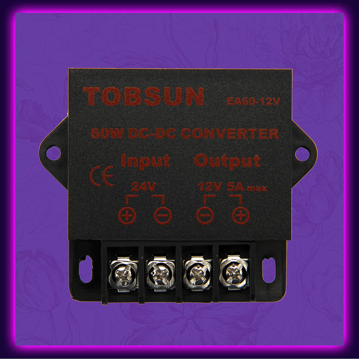 SUPERNIGHT DC 24V to 12V 5A 60W Converter Step Down Regulator for Car Low Voltage Transformer