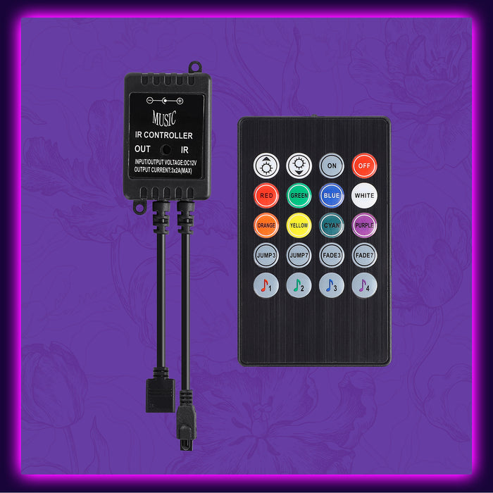 SUPERNIGHT Infrared Music Controller 20 keys IR Remote Controller Sound Sensor Controller For 5050 3528 5630 RGB LED Strip light Flexible