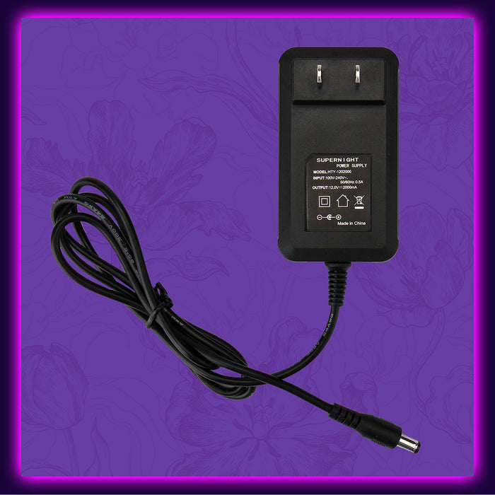 SUPERNIGHT 12V Power Supply, AC 110-240V to DC 12 Volt 2A Transformer Adapter with Jack 5.5x2.1mm