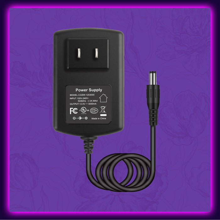 SUEPRNIGHT UL Listed 12 Volt Power Supply, AC AC 100-240V to 12V 3A 36W DC Switch Transformer Converter Adapter for PC Monitor LED Strip Light
