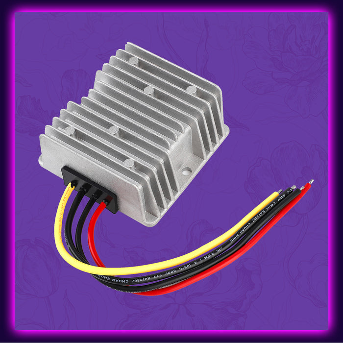 SUPERNIGHT DC Voltage Reducer Automatic Buck Boost Converter DC 9V-40V to 24V 6A Step Down Up Regulator Waterproof Module Transformer for Golf Cart Club Car