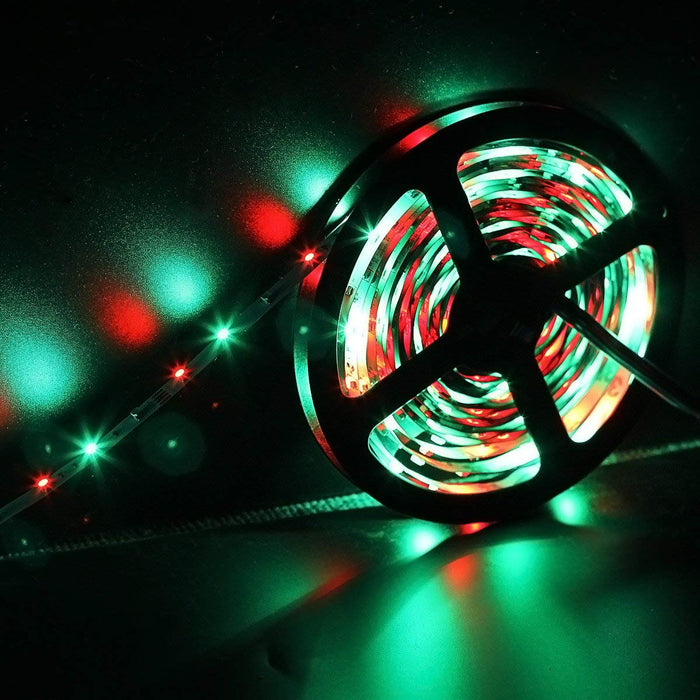 SUPERNIGHT 16.4Ft RGB 3528 SMD 300LEDs Strip Lights Kit Non-waterproof, with 12V 3A Power Supply and 44 Key IR Remote Controller