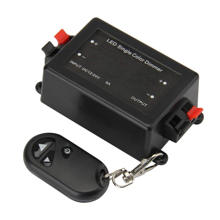SUPERNIGHT DC 12-24V LED Single Color Strip Light Wireless Remote Controller RF Dimmer for SMD 5050 3528 Single Color LED Strip Light Rope Lights, Black
