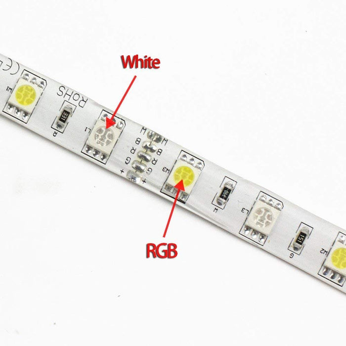 SUPERNIGHT 16.4ft 300leds RGBW (RGB+White) LED Light Strip Kit, Waterproof Color Changing Rope Lights, with 12V Power Adapter and Music Voice Sensor Remote Controller