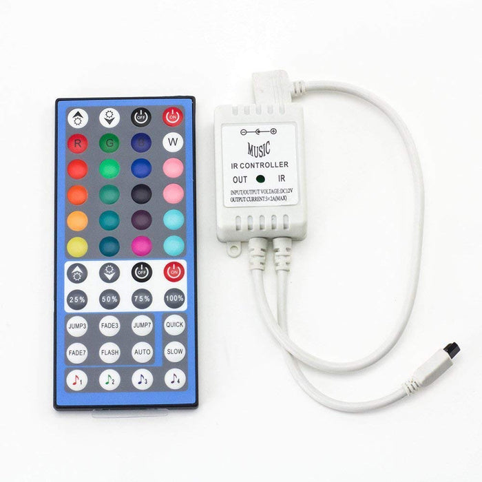 SUPERNIGHT 16.4ft 300leds RGBW (RGB+White) LED Light Strip Kit, Waterproof Color Changing Rope Lights, with 12V Power Adapter and Music Voice Sensor Remote Controller