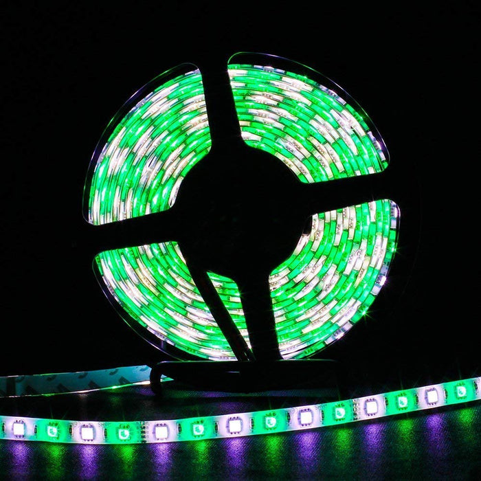 SUPERNIGHT 16.4ft 300leds RGBW (RGB+White) LED Light Strip Kit, Waterproof Color Changing Rope Lights, with 12V Power Adapter and Music Voice Sensor Remote Controller