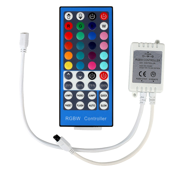 SUPERNIGHT 16.4ft 5050 Waterproof 300leds RGBWW Flexible LED Strip Light Lamp + 40Key IR Remote Controller - White Roll