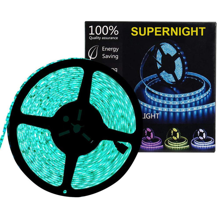 SUPERNIGHT 32.8FT 5050 SMD RGB LED Strip Light,  Flexible Super Long IP65 Waterproof LED Strip 60LEDs/M 600LEDs/Reel LED Light Tape DC24V Christmas Decorative LED Lighting
