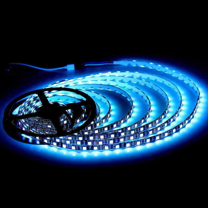 SUPERNIGHT 16.4ft 5050 RGB LED Strip Light Waterproof Black PCB 300 LED Color Changing Ribbon Lights