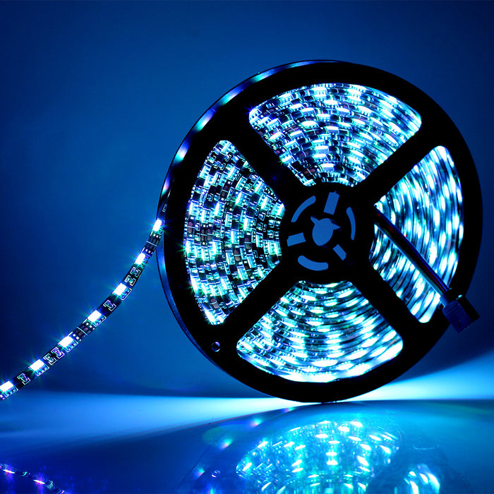 SUPERNIGHT 16.4ft 5050 RGB LED Strip Light Waterproof Black PCB 300 LED Color Changing Ribbon Lights