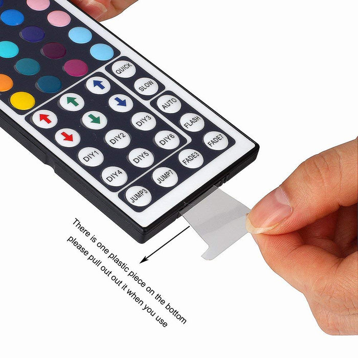 SUPERNIGHT 16.4FT SMD 5050 Waterproof 300LEDs RGB Flexible LED Strip Light Lamp Kit + 44Key IR Remote Controller(Power supply is not included)