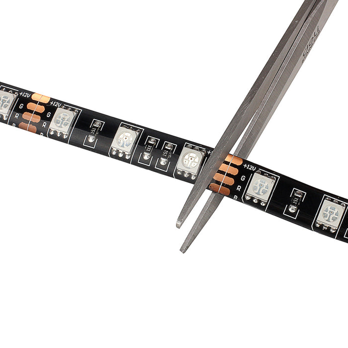 SUPERNIGHT Waterproof 5050 LED Strip Light - Black PCB 16.4ft 300leds Rope Lights with Remote Controller and 12V Power Adapter, Festival Lighting for Bedroom,Kitchen,Boat,TV,Indoor Decoration
