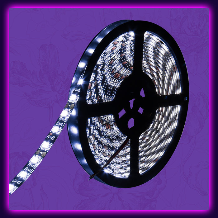 SUPERNIGHT 16.4FT 5M 5050 300LEDs IP65 Waterproof Flexible LED Strip Light Black PCB LED Lighting Strip for Home Outdoor Seasonal Decorative Lighting (Cool White Color)
