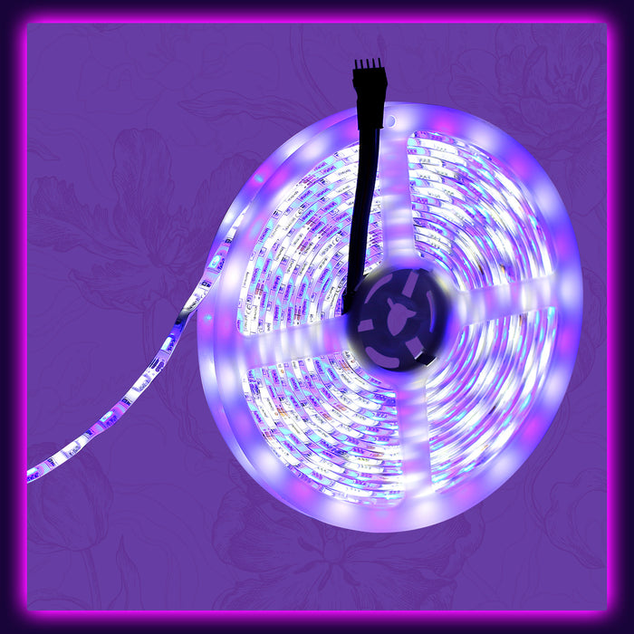 SUPERNIGHT Flexible 16.4Ft 300LEDs RGBW SMD5050 LED Strip Light IP65 Waterproof Multi Color Changing Tape Car TV Backlight Bedroom Party Festival