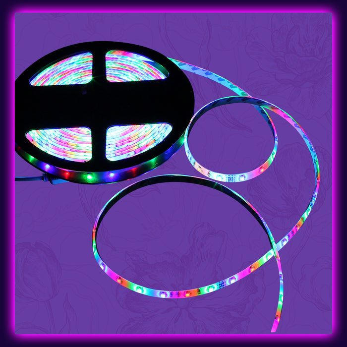 SUPERNIGHT RGB LED Light Strip Waterproof IP65, 16.4ft 3528 SMD 300leds Multi-Color Rope Lighting Flexible Tape
