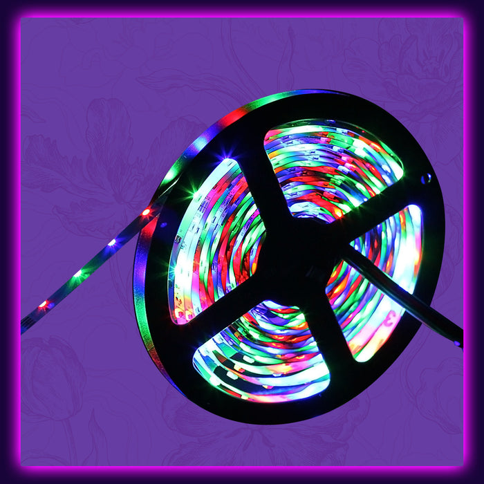SUPERNIGHT RGB Strip Light, 16.4ft 300leds SMD 3528 Color-Changing Rope Lights,Flexible, Multi-Colors,Non-Waterproof (No Power Adapter)