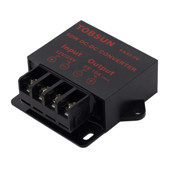 SUPERNIGHT DC 12V 24V to DC 5V 10A 50W Converter Regulator 5V 50W Power Supply Step Down Module Transformer