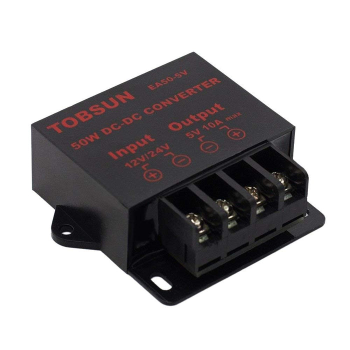 SUPERNIGHT DC 12V 24V to DC 5V 10A 50W Converter Regulator 5V 50W Power Supply Step Down Module Transformer