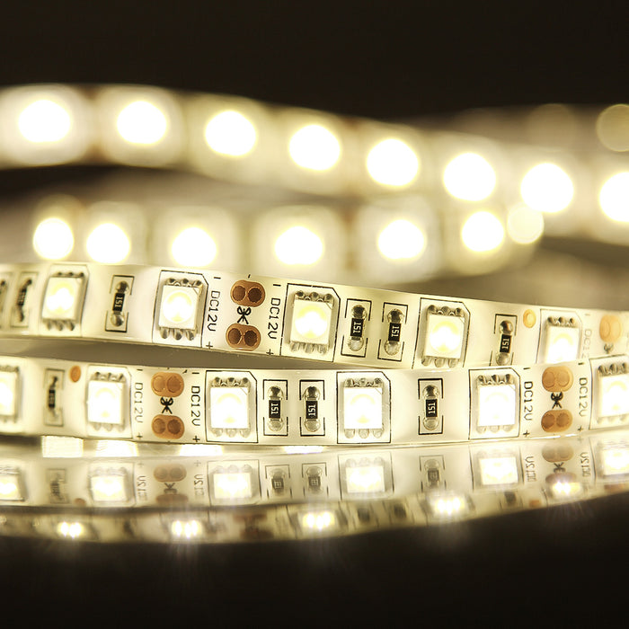 SUPERNIGHT 16.4FT 5M SMD 5050 Waterproof 300LEDs Warm White LED Flash Strip Light, LED Flexible Ribbon Lighting Strip 12V 60W