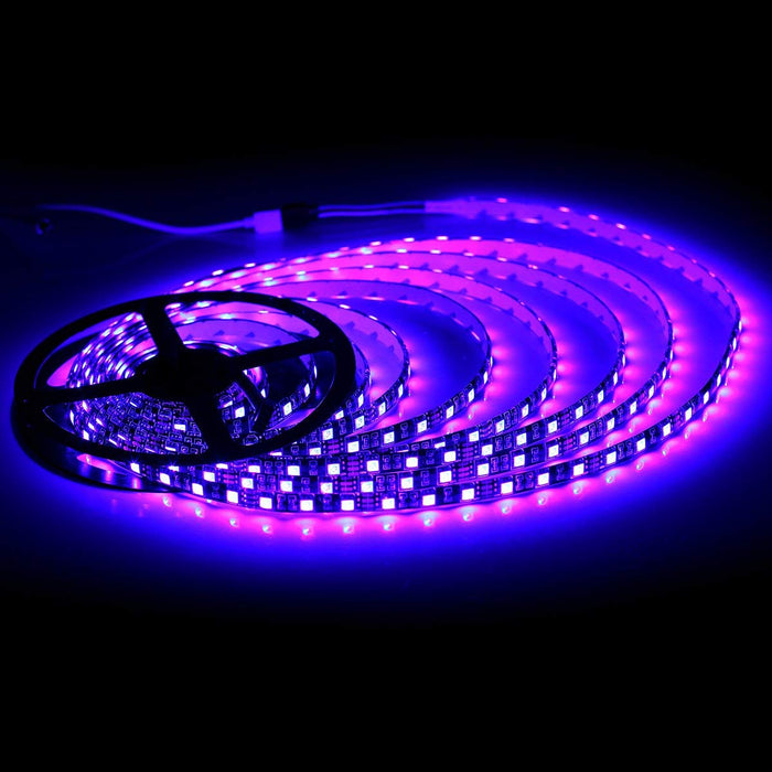 SUPERNIGHT 16.4ft 5050 RGB LED Strip Light Waterproof Black PCB 300 LED Color Changing Ribbon Lights