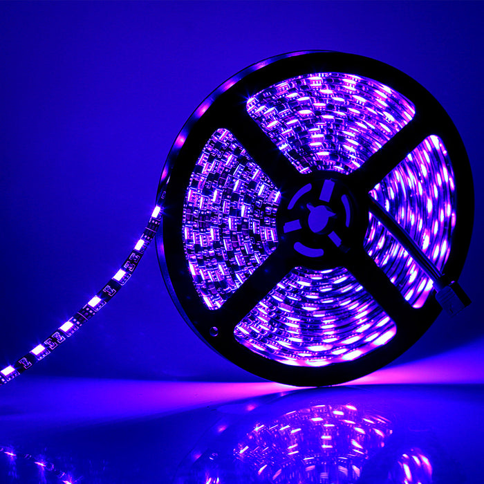 SUPERNIGHT 16.4ft 5050 RGB LED Strip Light Waterproof Black PCB 300 LED Color Changing Ribbon Lights