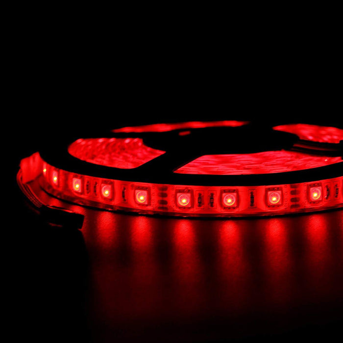 SUPERNIGHT 16.4ft 5M Waterproof Flexible 300leds Color Changing RGB SMD5050 LED Light Strip Kit RGB 5M +24Key Remote+12V Power Supply