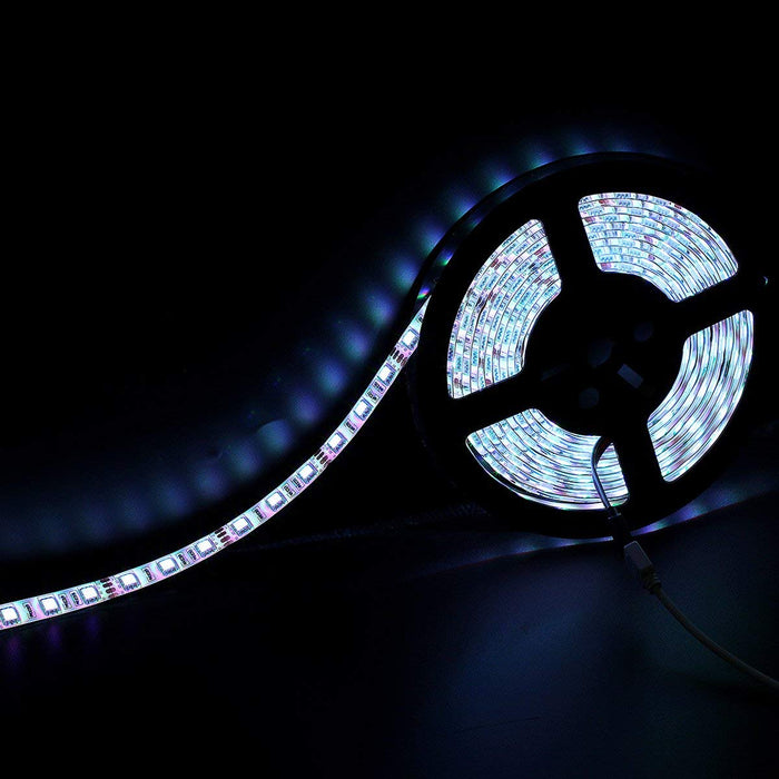 SUPERNIGHT 16.4ft 5M Waterproof Flexible 300leds Color Changing RGB SMD5050 LED Light Strip Kit RGB 5M +24Key Remote+12V Power Supply