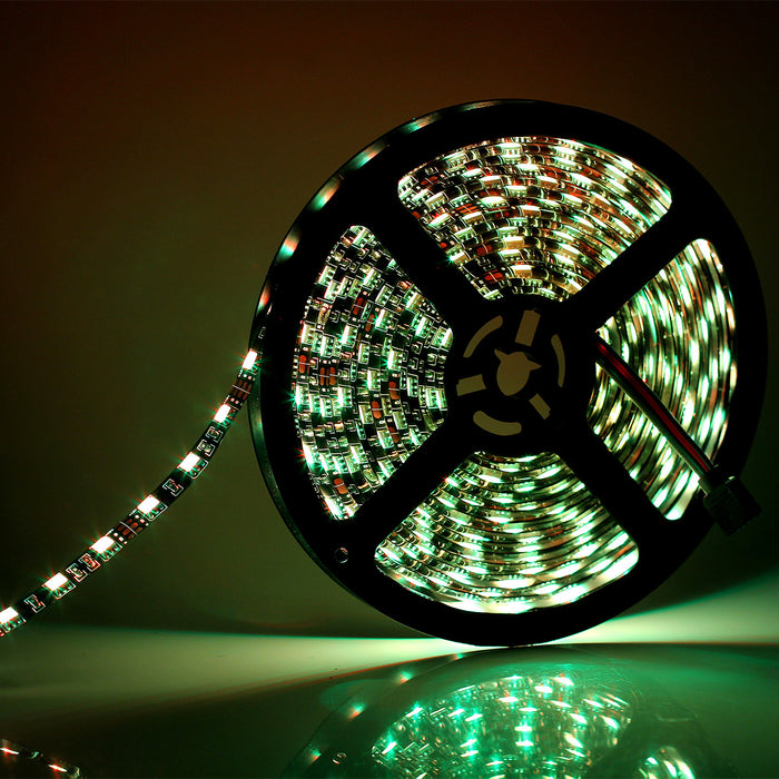 SUPERNIGHT 16.4ft 5050 RGB LED Strip Light Waterproof Black PCB 300 LED Color Changing Ribbon Lights