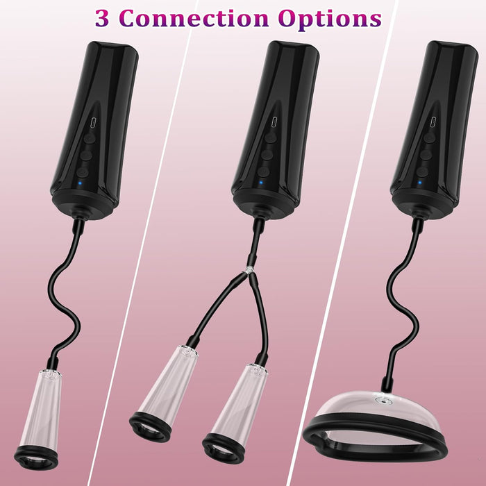 Pussy Pump Adult Sex Toys Vagina Pump Sex Toys for Female Nipple Pussy Sucker Automatic Vacuum Vagina Sex Pump, Adult Toys Nipple Pussy Sucking Toys with 3 Powerful Modes, Adult Sex Toy & Games, 3 Cups Included