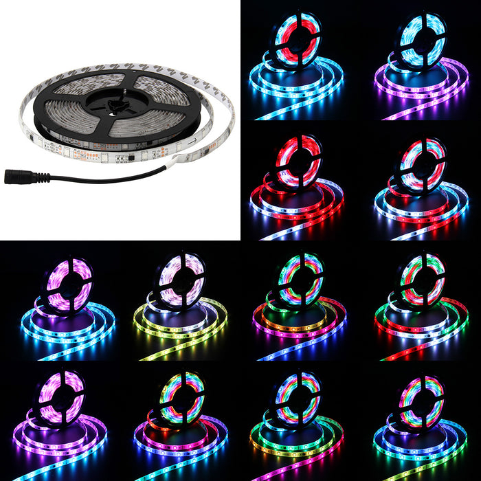 RGB WS2811 COB LED Strip Lights DC12V Addressable Chasing Color RGB LED Lights Multicolored Flexible Strips for Party Decoration Home DIY Lighting with Adapter