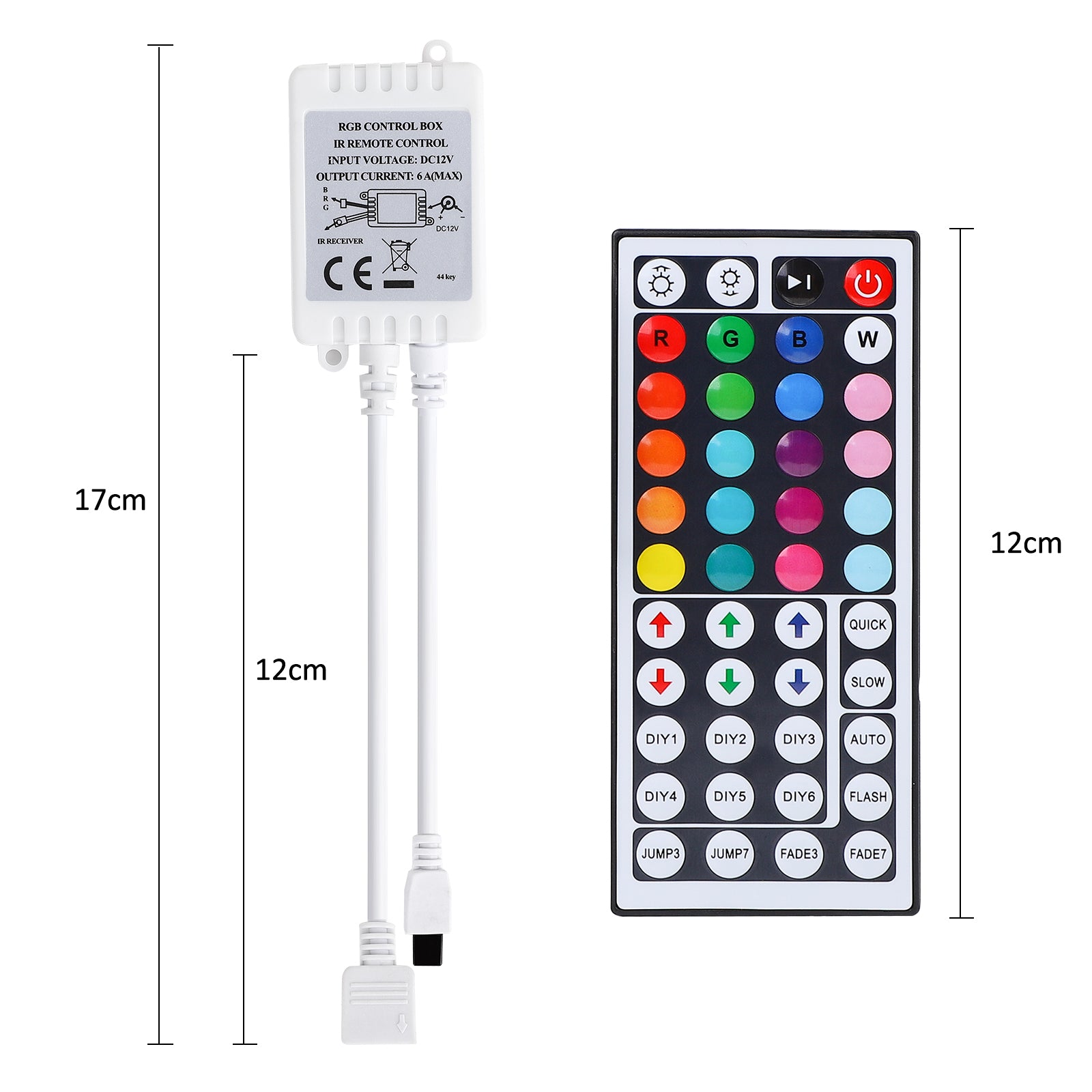 SUPERNIGHT IR Remote Controller 44 Keys Mini Wireless Dimmer Control for 5050 3528 RGB LED Light Strip