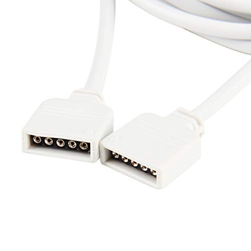 SUPERNIGHT RGBW Cable Supernight 2 Pack 2M 6.56ft Extension Cable Connect Female Plug to SMD 5050 3528 RGBW LED Strip Light with Free 4pcs 5pin Connector