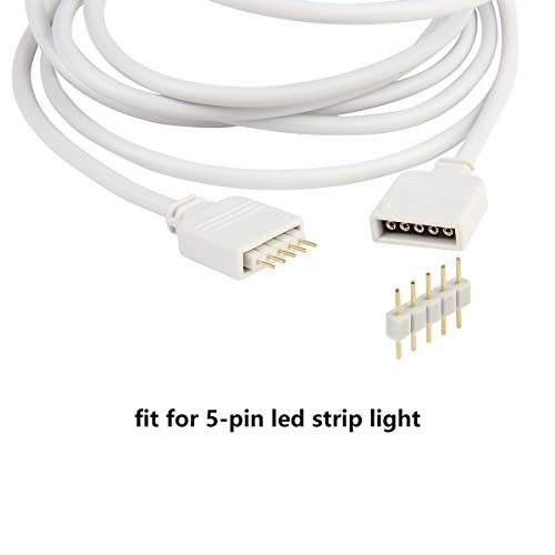 SUPERNIGHT RGBW Cable Supernight 2 Pack 2M 6.56ft Extension Cable Connect Female Plug to SMD 5050 3528 RGBW LED Strip Light with Free 4pcs 5pin Connector