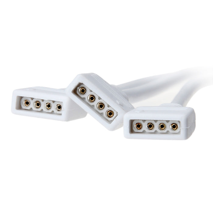 SUPERNIGHT 1 to 3 LED Strip Splitter 4 Pin Connector Cable Wire 12 Compatible with RGB 5050 LED Lights Strip