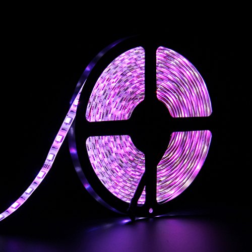 SUPERNIGHT RGBW LED Strip - 16.4FT 5050 RGB + Cool White Color Changing Flexible Rope Lights Waterproof 300 LEDs TV Back Lighting with Remote Controller and 12V Power Supply
