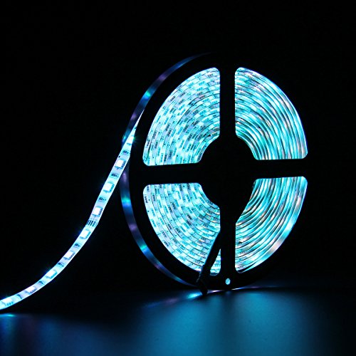 SUPERNIGHT RGBW LED Strip - 16.4FT 5050 RGB + Cool White Color Changing Flexible Rope Lights Waterproof 300 LEDs TV Back Lighting with Remote Controller and 12V Power Supply