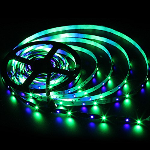 SUPERNIGHT RGB Strip Light, 16.4ft 300leds SMD 3528 Color-Changing Rope Lights,Flexible, Multi-Colors,Non-Waterproof (No Power Adapter)