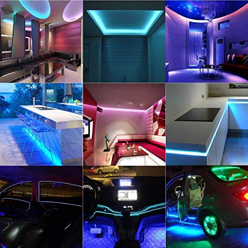 SUPERNIGHT LED Strip Light - 32.8ft 5050 RGB 300LEDs [Multi Color Includes White] Color Changing Flexible Self-adhesive Light Strip Lights for Party,Kitchen,Holiday